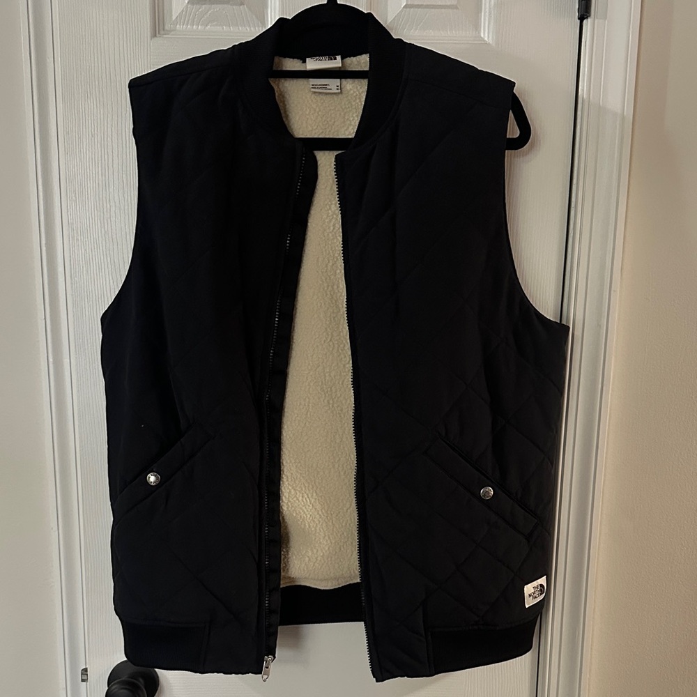 The North Face Black Quilted Jacket with Sherpa Lining